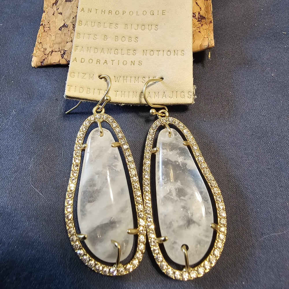 Anthropologie Gold and Silver Teardrop Earrings